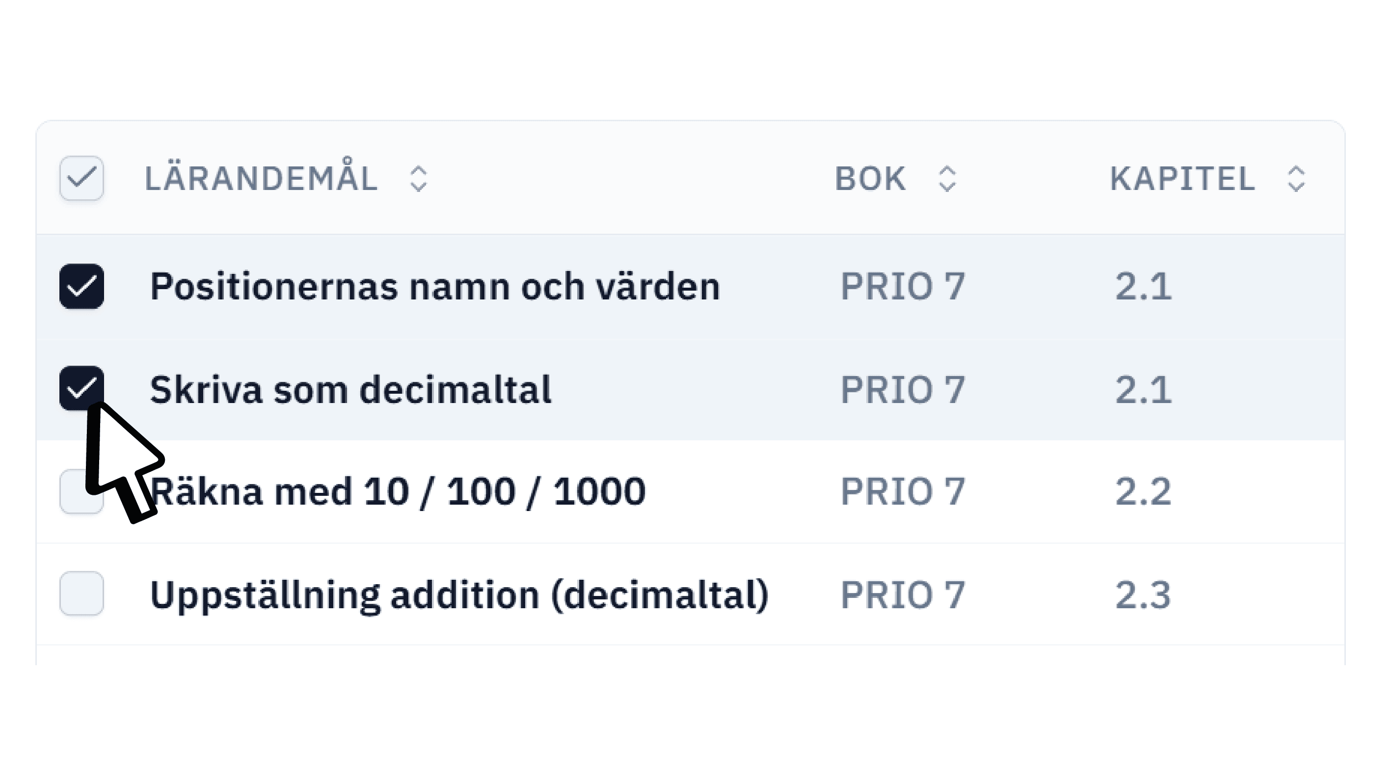 Aktivera lärandemål